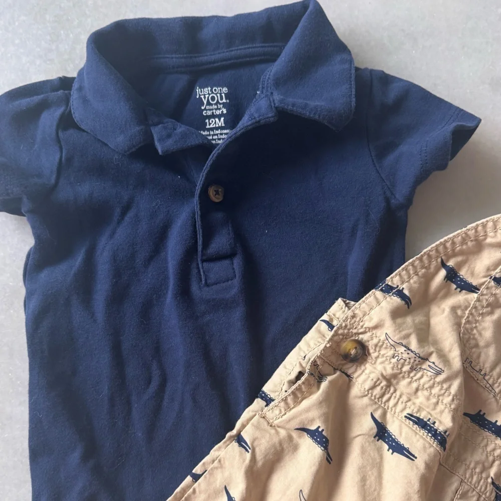 Carter's Navy and Tan Kids Matching Set